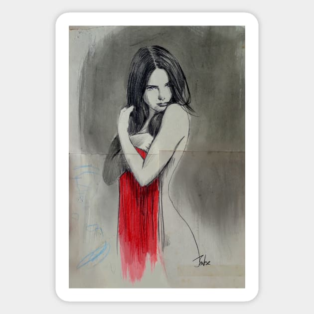 red towel Sticker by Loui Jover 